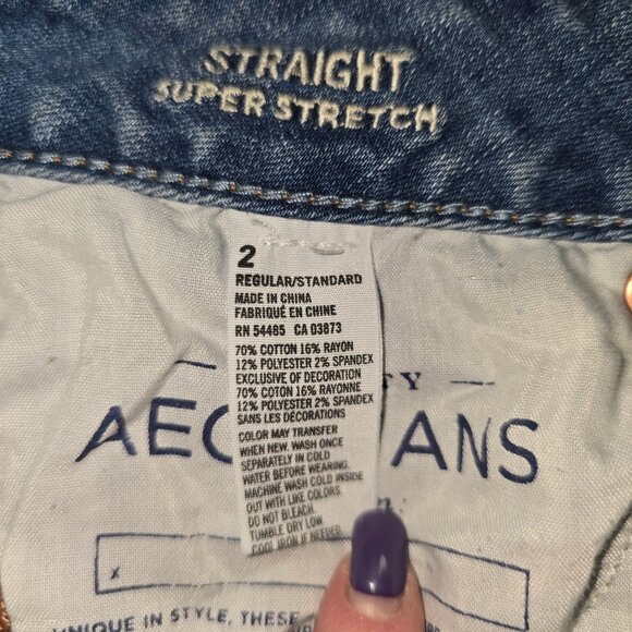 American Eagle Womens Straight Super Stretch Jeans Sz 2 Reg, 2013, Style 8261 #6 - Picture 9 of 12